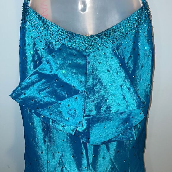 Jovani JVN Sleeveless Mermaid Plunging Back Pageant Prom Formal Dress NWT - Picture 14 of 17
